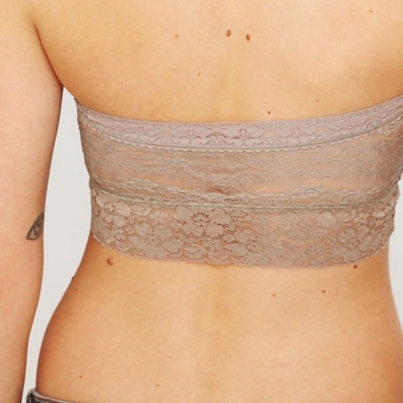 FREE PEOPLE NWT Lace Trim Bandeau Bra Size XS in Taupe - Picture 12 of 13